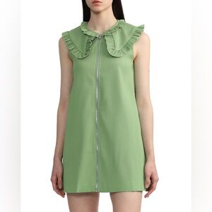 Ghospell zip up sleeveless min dress 💚